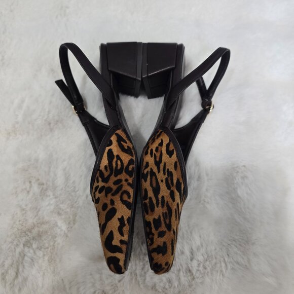 Naturalizer Jayla Leopard Print Calf Hair D'orsay Slingback Pumps Women's Size 6 - Picture 13 of 13